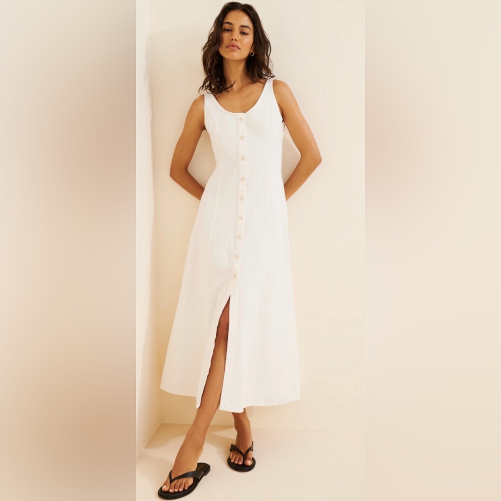 NWT Citizens of Humanity Rosetta Dress in Pashima White Denim Cotton 2 - Picture 4 of 16